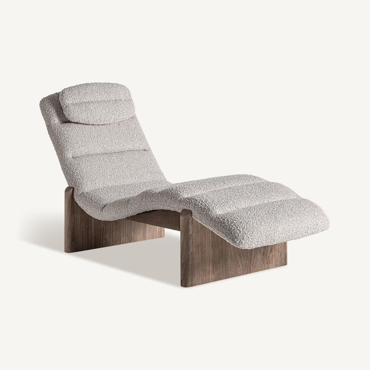 Chaise longue en tissu beige | Jacquard VICAL