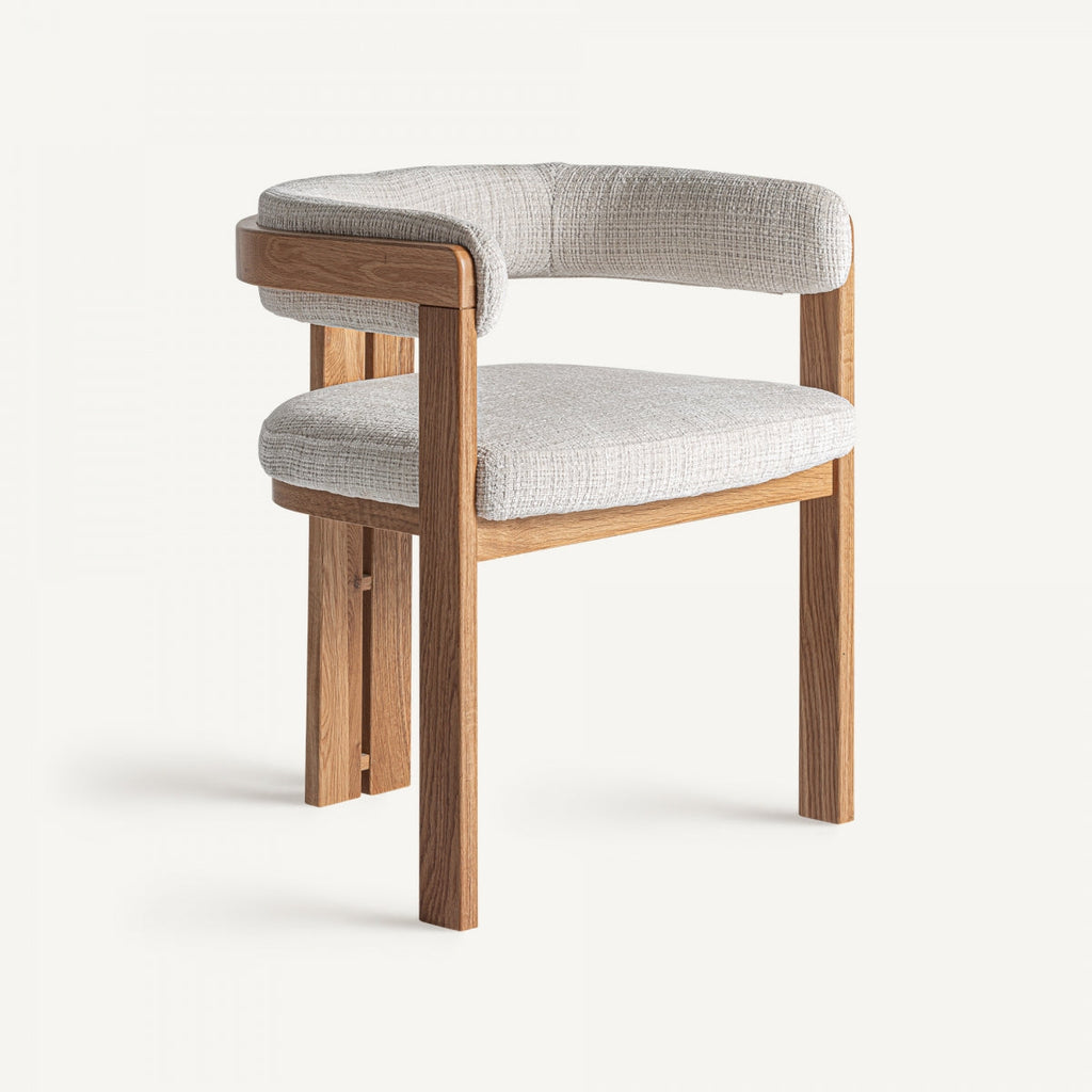 Chaise de salle à manger en tissu beige | VICAL Zedzère