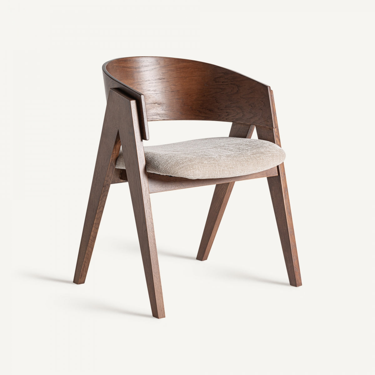 Chaise de salle à manger en tissu beige | VICAL Madiran