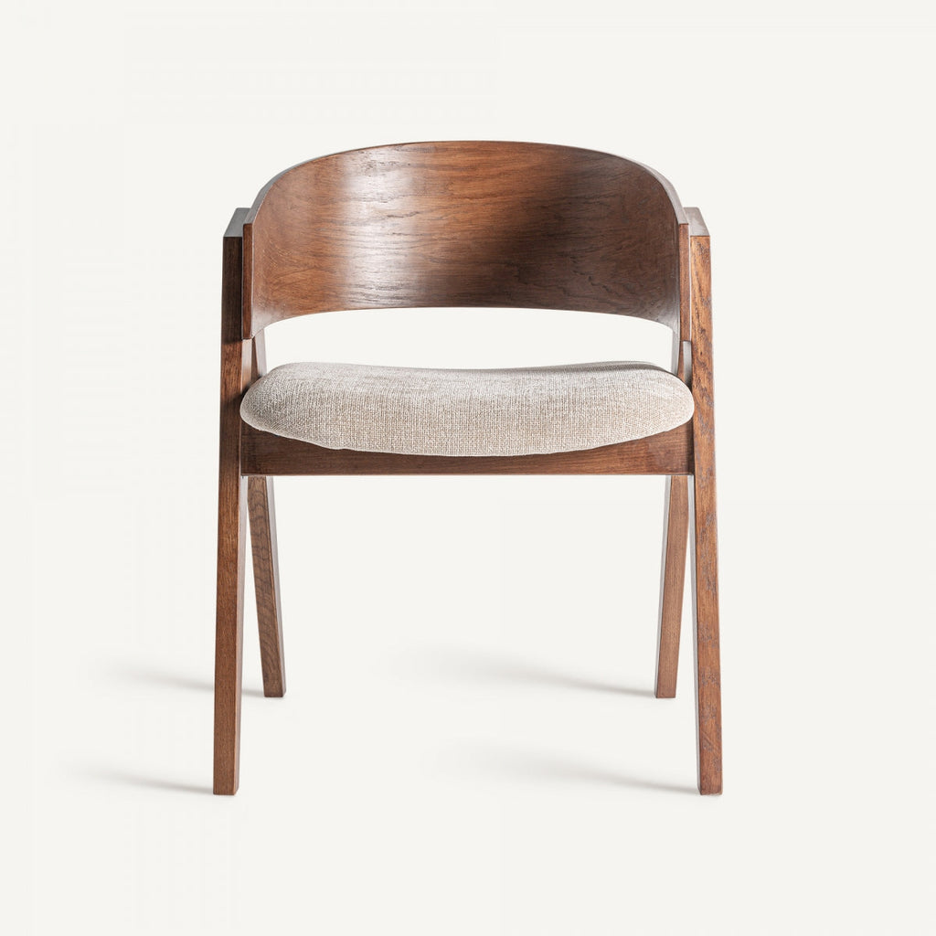 Chaise de salle à manger en tissu beige | VICAL Madiran