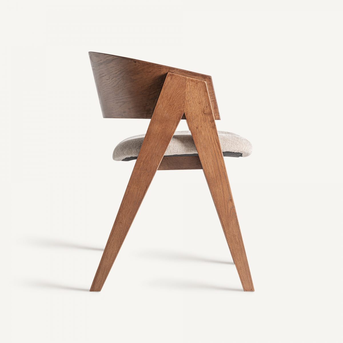 Chaise de salle à manger en tissu beige | VICAL Madiran