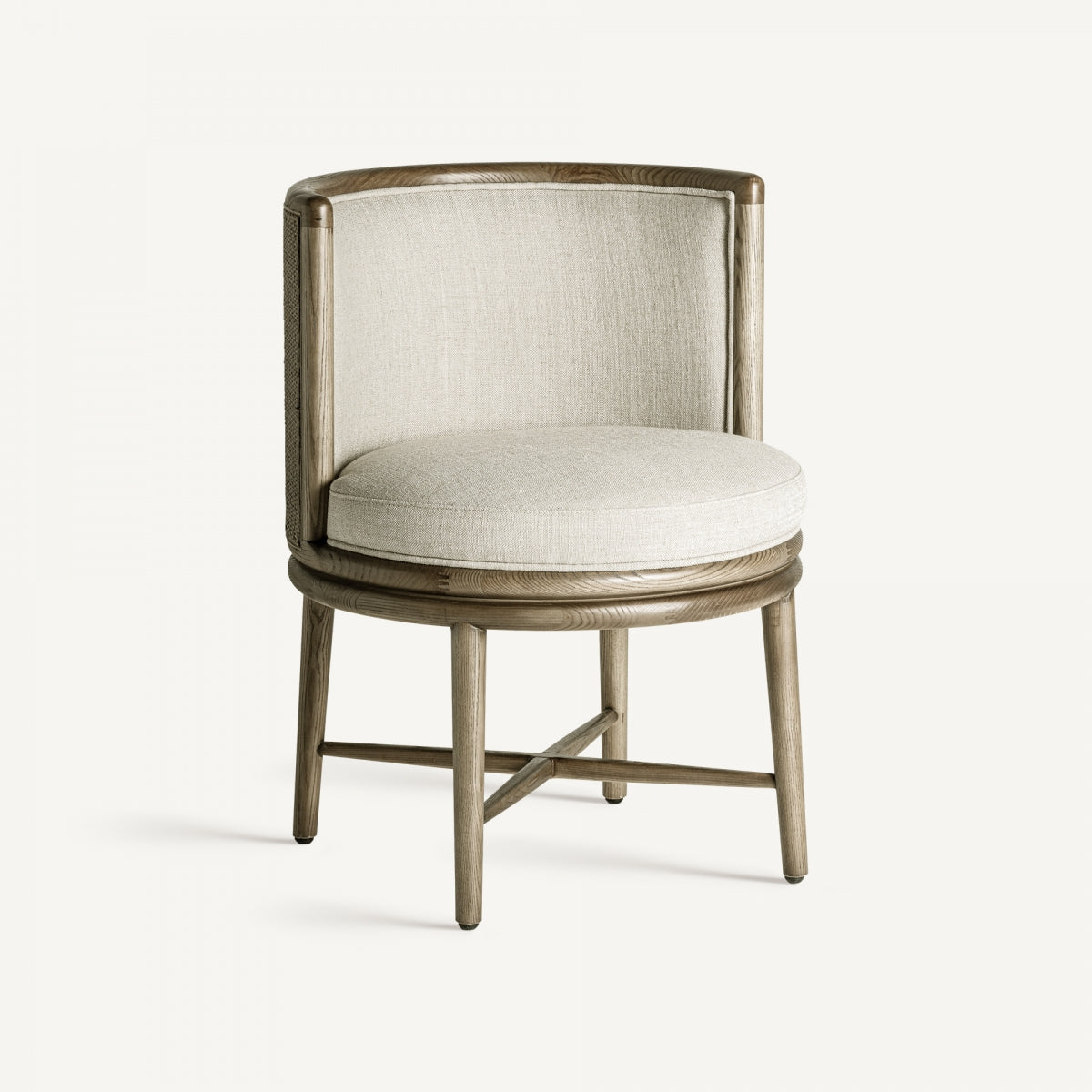 Chaise de salle à manger en tissu blanc | Vical Varaire