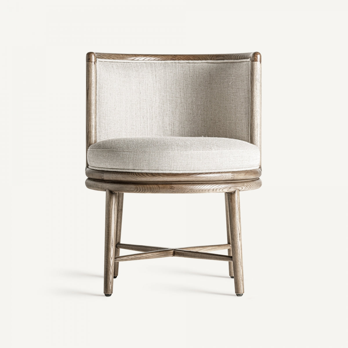 Chaise de salle à manger en tissu blanc | Vical Varaire