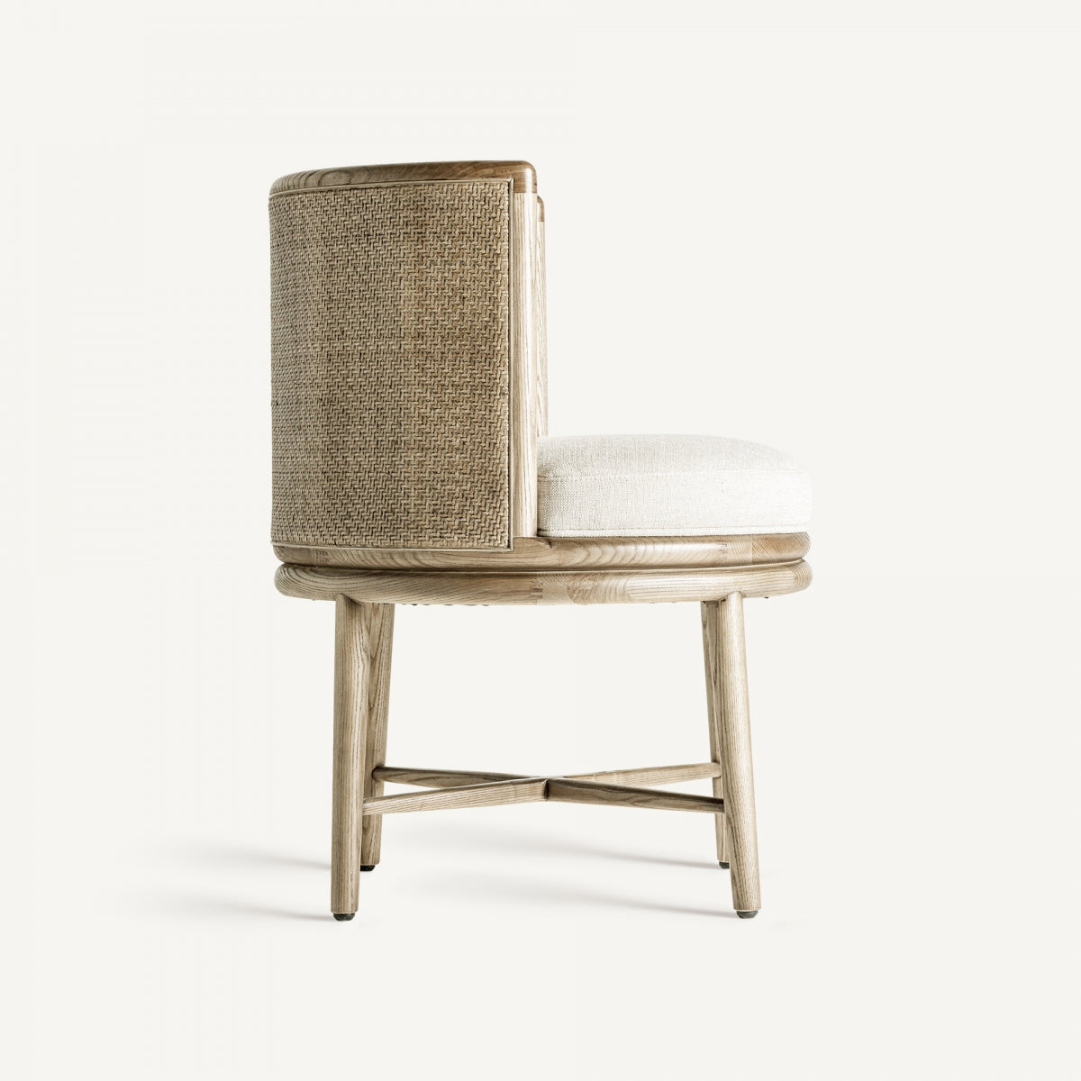 Chaise de salle à manger en tissu blanc | Vical Varaire