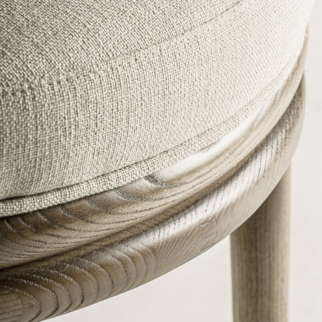 Chaise de salle à manger en tissu blanc | Vical Varaire