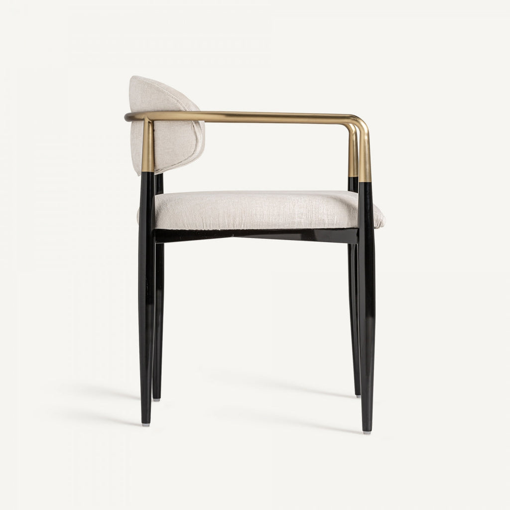 Chaise de salle à manger en tissu blanc cassé | Vical Laggan