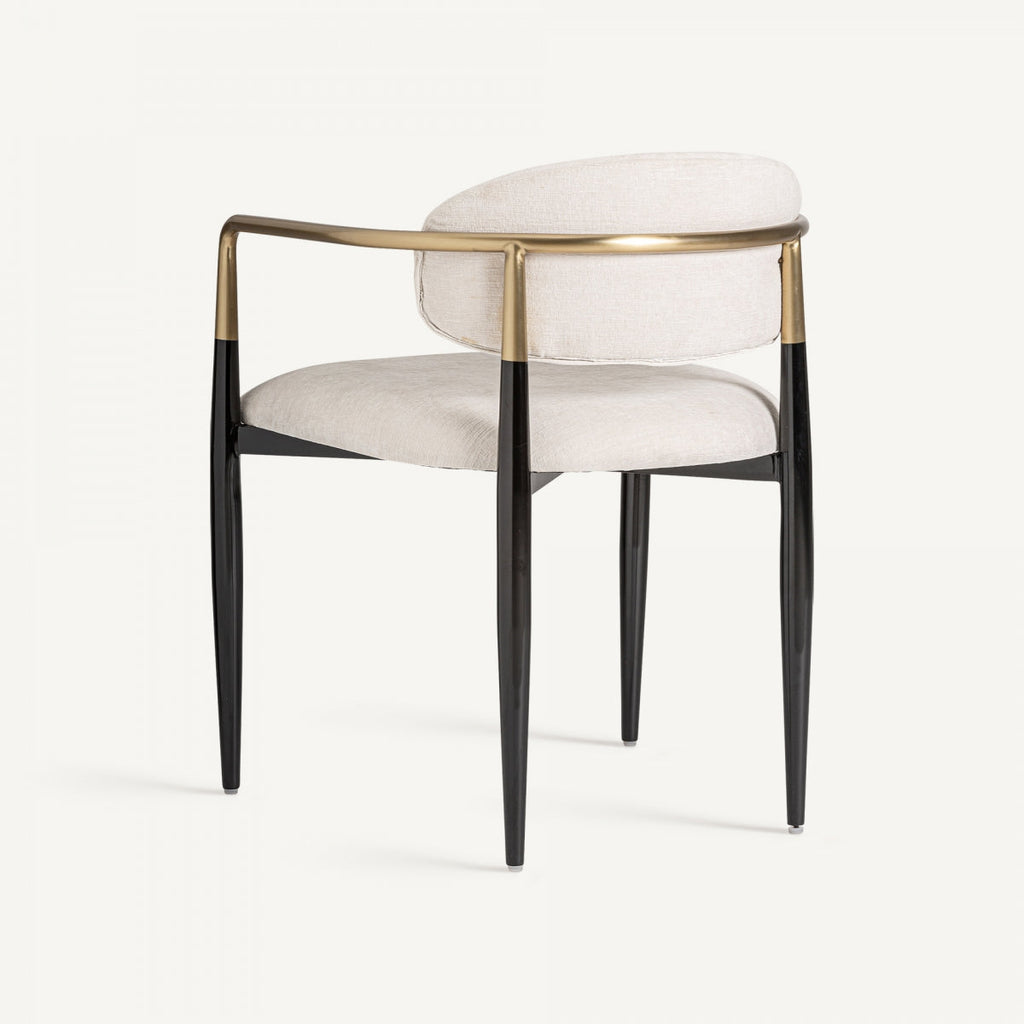 Chaise de salle à manger en tissu blanc cassé | Vical Laggan