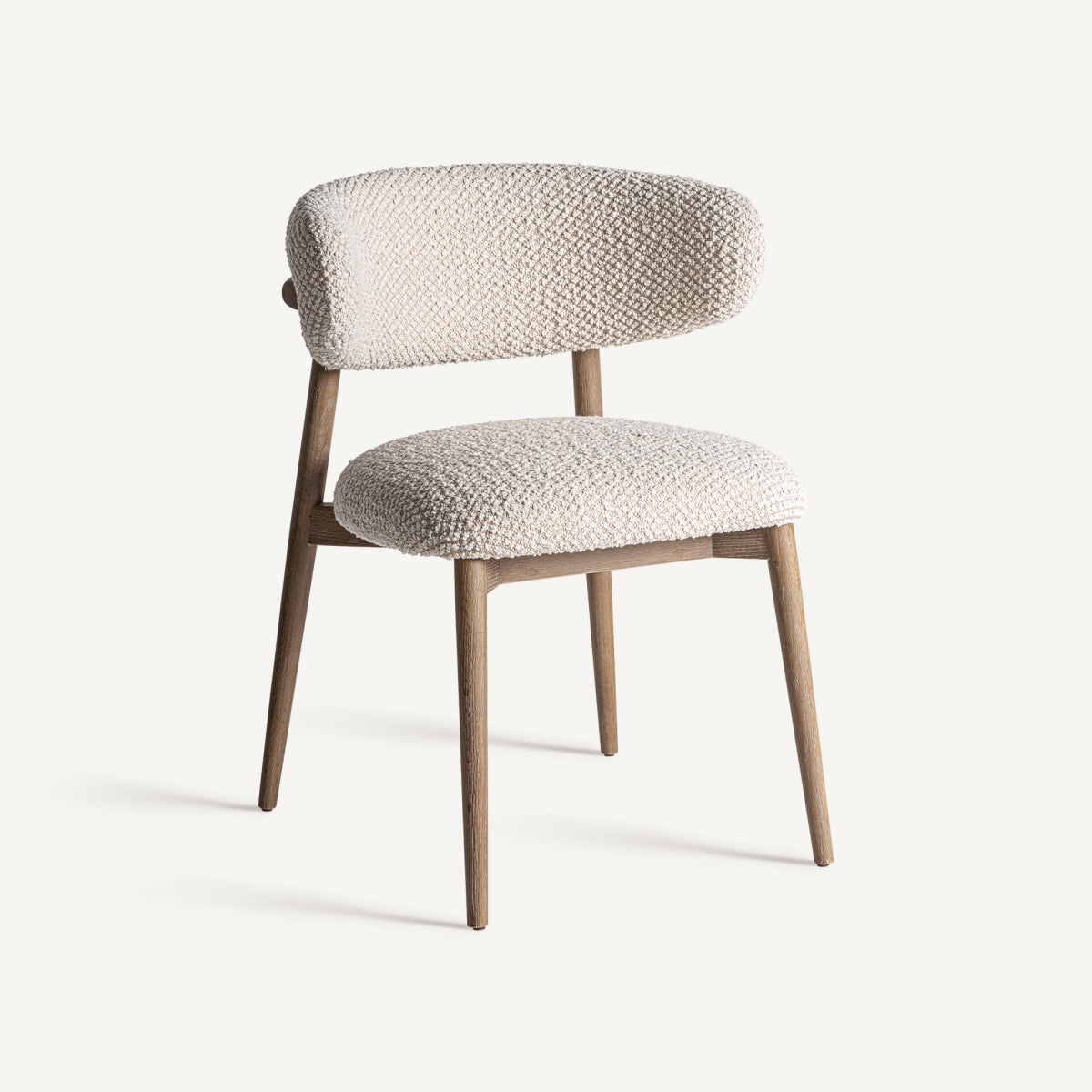 Chaise de salle à manger en tissu blanc cassé | Vical Glorenza