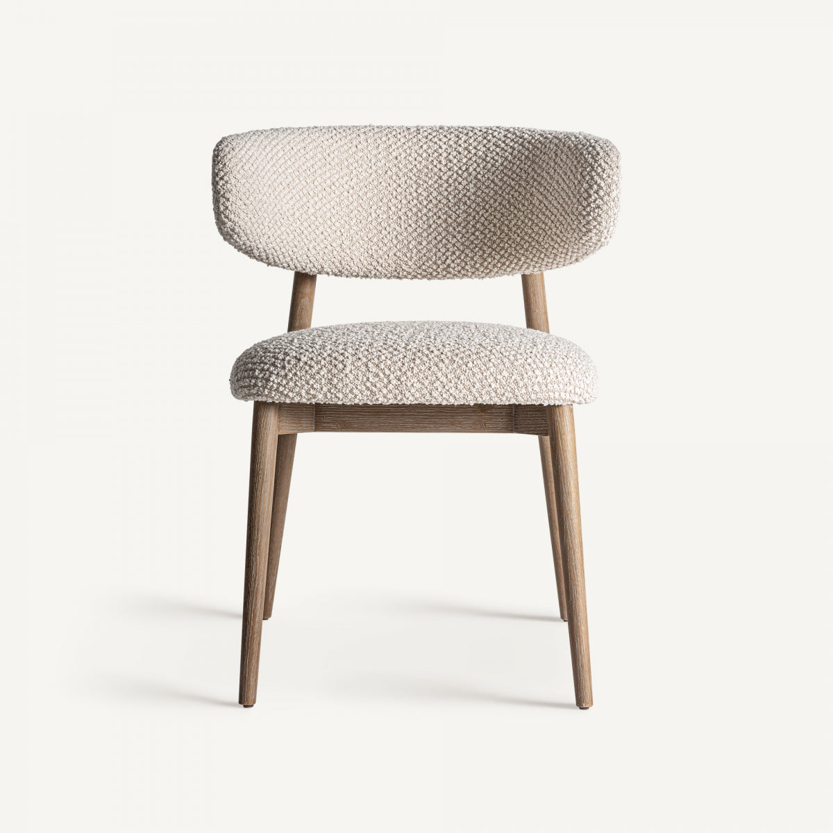 Chaise de salle à manger en tissu blanc cassé | Vical Glorenza