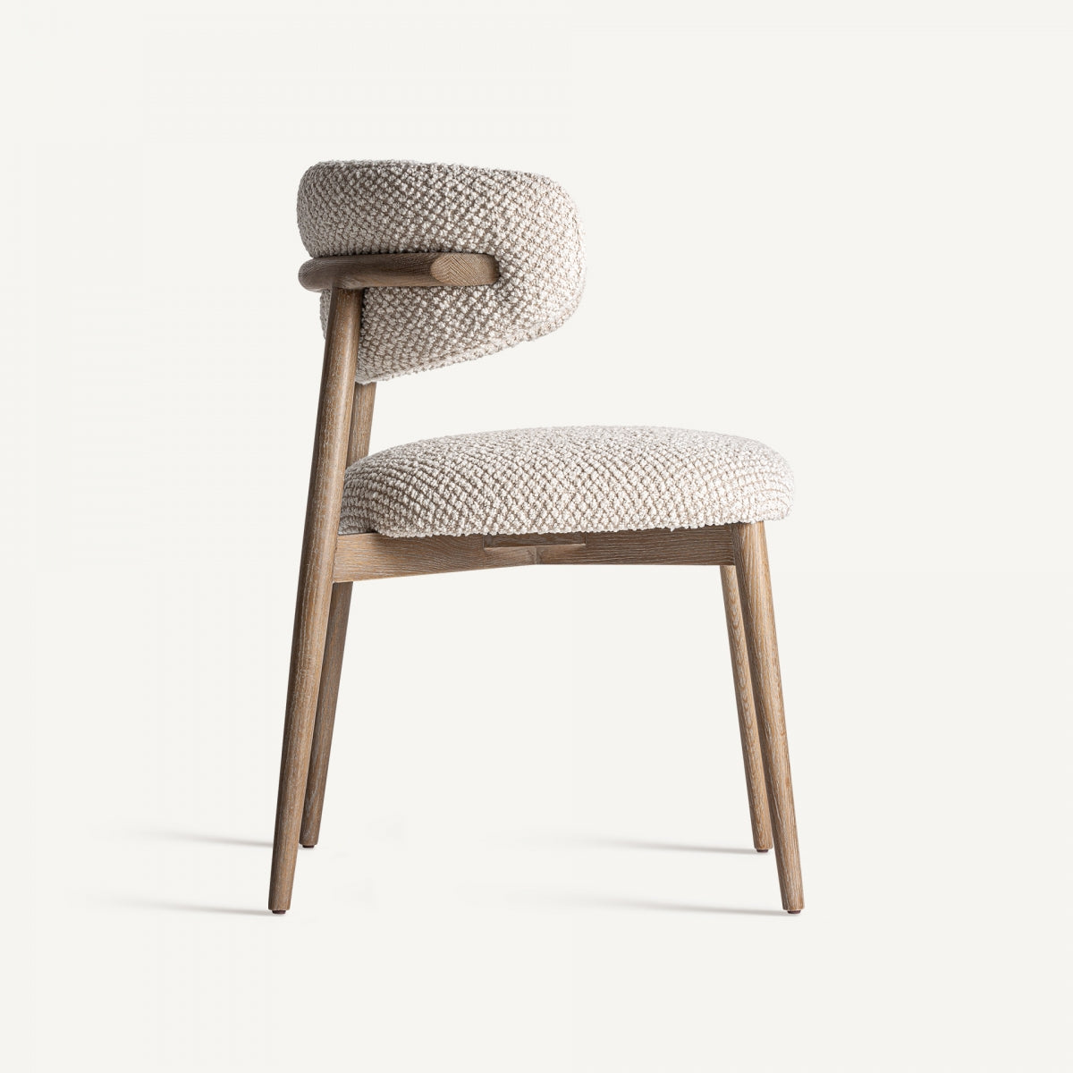 Chaise de salle à manger en tissu blanc cassé | Vical Glorenza