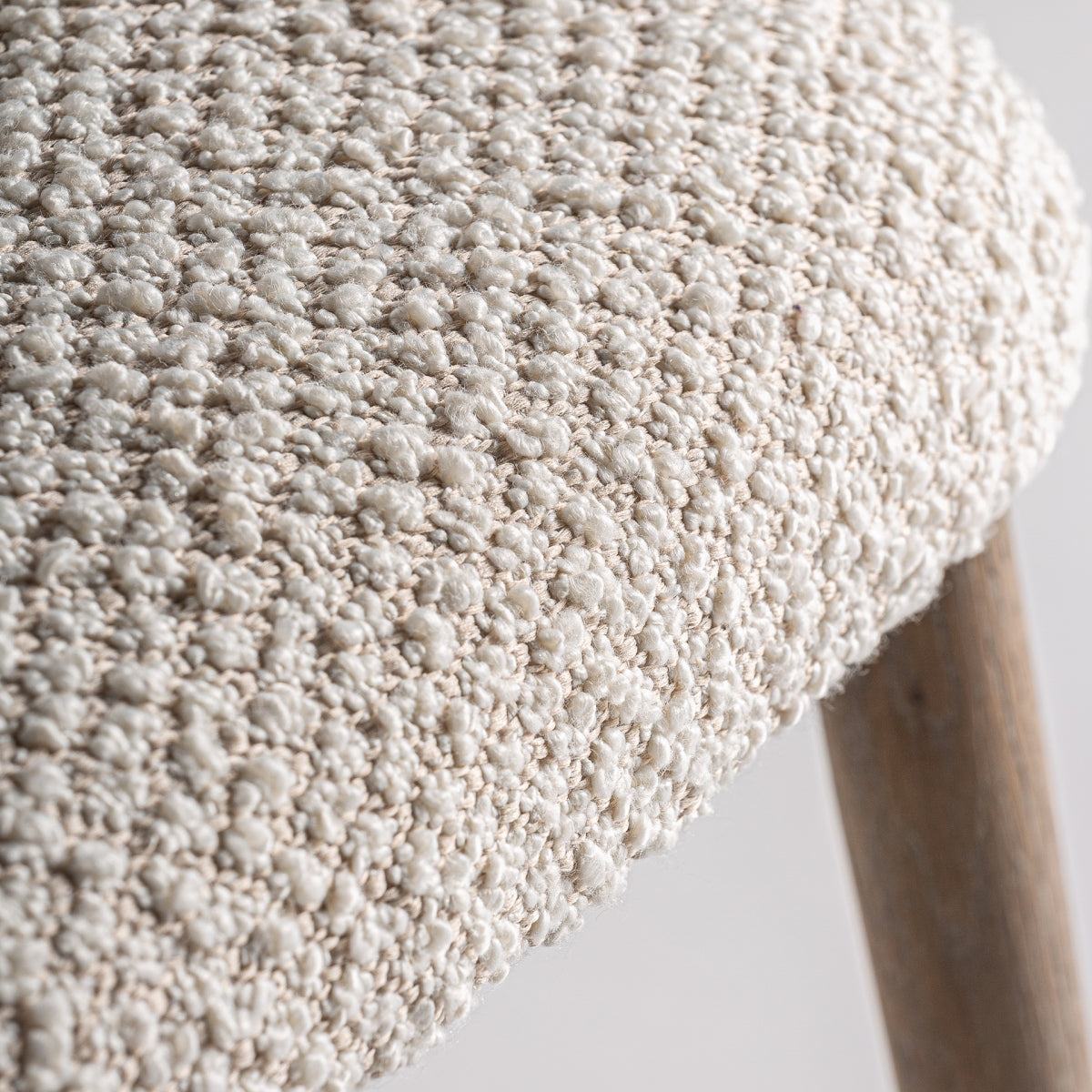 Chaise de salle à manger en tissu blanc cassé | Vical Glorenza