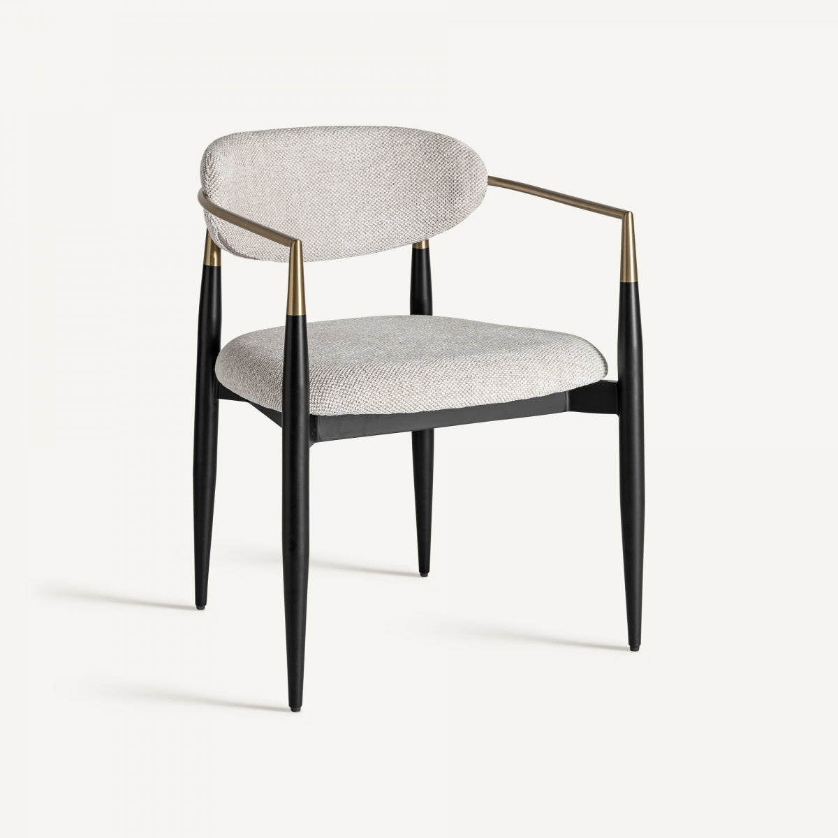 Chaise de salle à manger en tissu blanc cassé | Vical Crossac