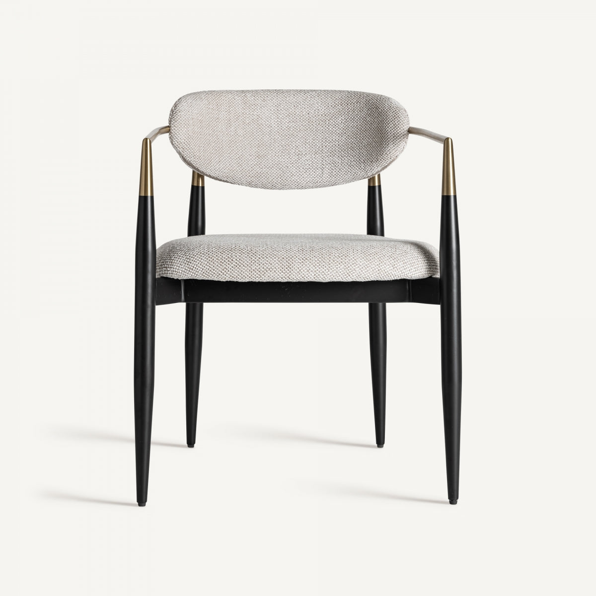 Chaise de salle à manger en tissu blanc cassé | Vical Crossac