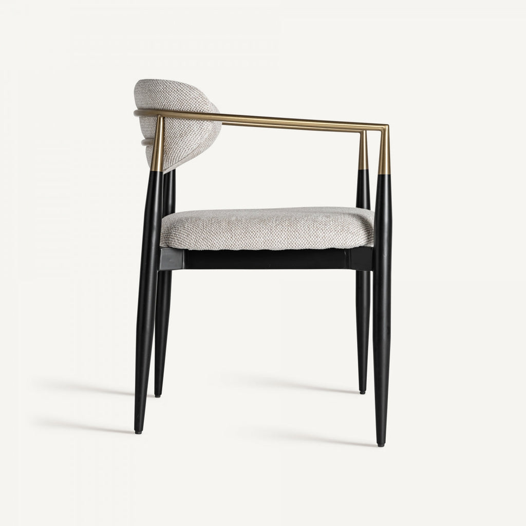 Chaise de salle à manger en tissu blanc cassé | Vical Crossac