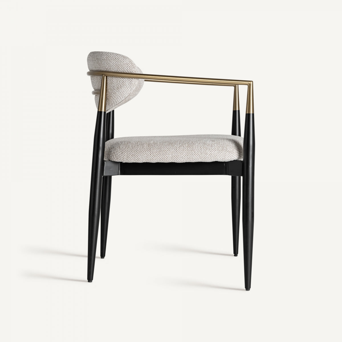 Chaise de salle à manger en tissu blanc cassé | Vical Crossac