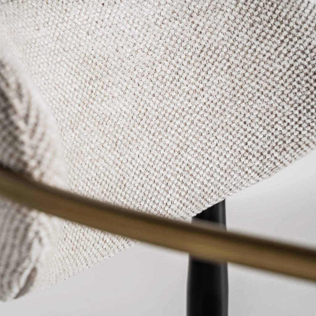 Chaise de salle à manger en tissu blanc cassé | Vical Crossac