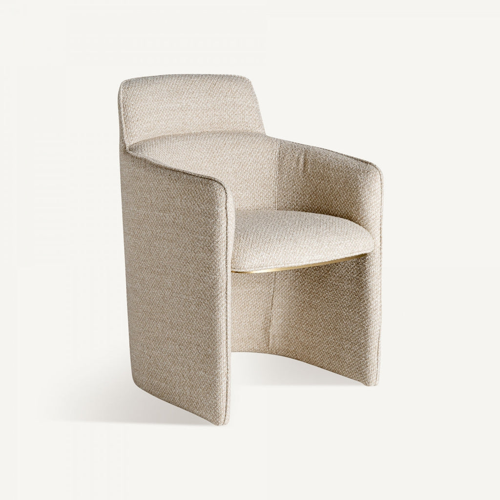 Chaise de salle à manger en tissu beige | Vical Mayun