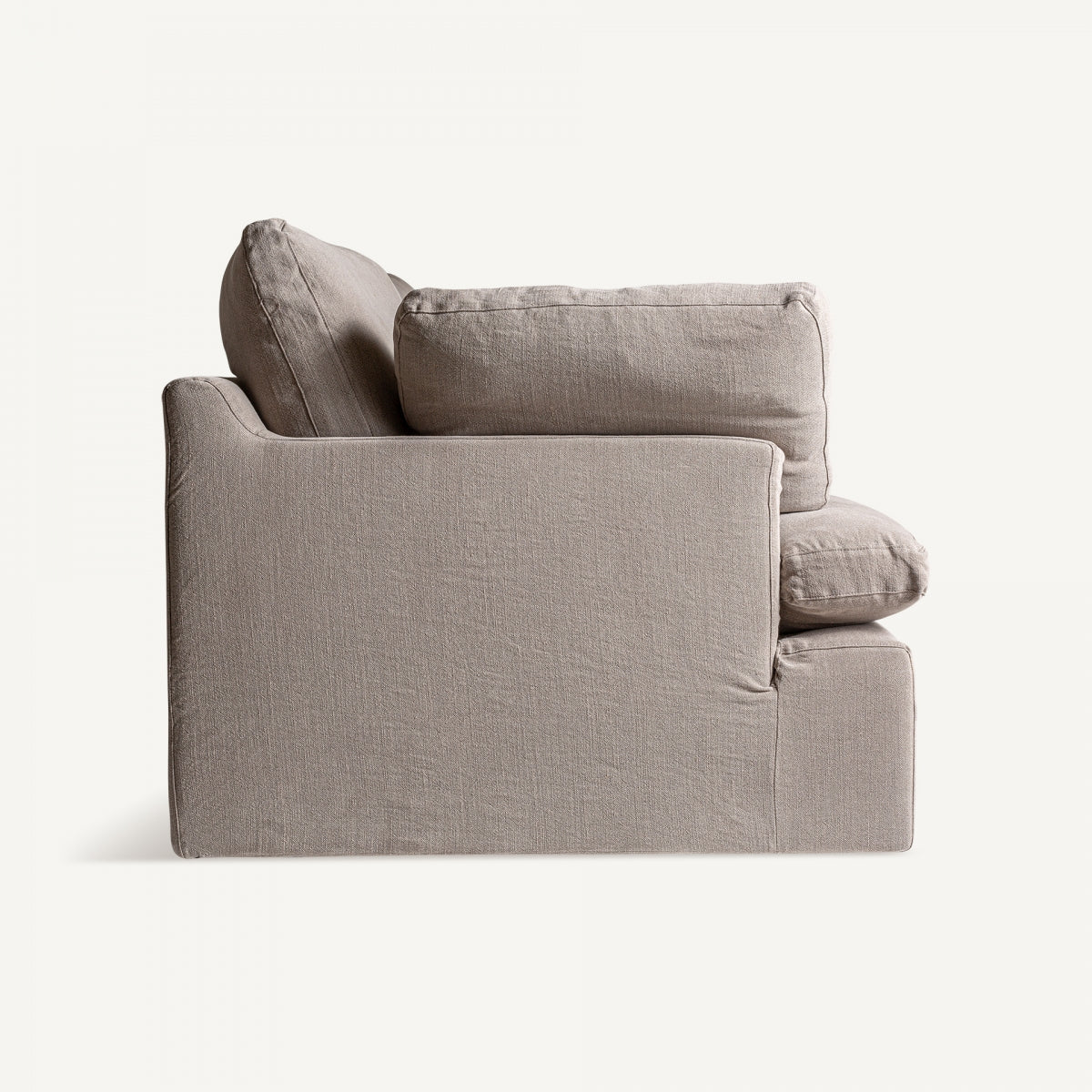 Canapé 2-3 places en lin taupe | Vical Ferfay