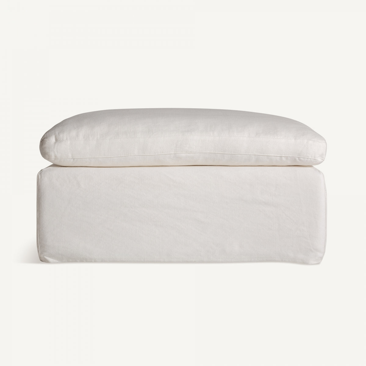 Module pouf en lin blanc | Vical-Agde