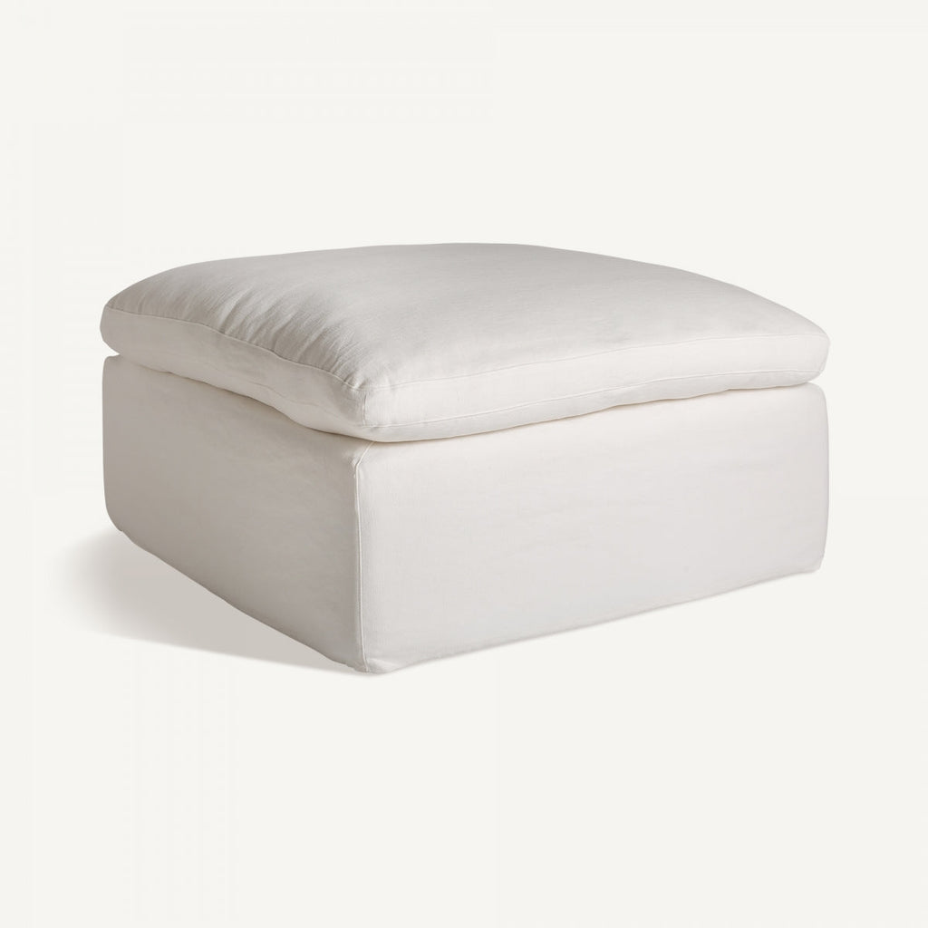 Module pouf en lin blanc | Vical-Agde