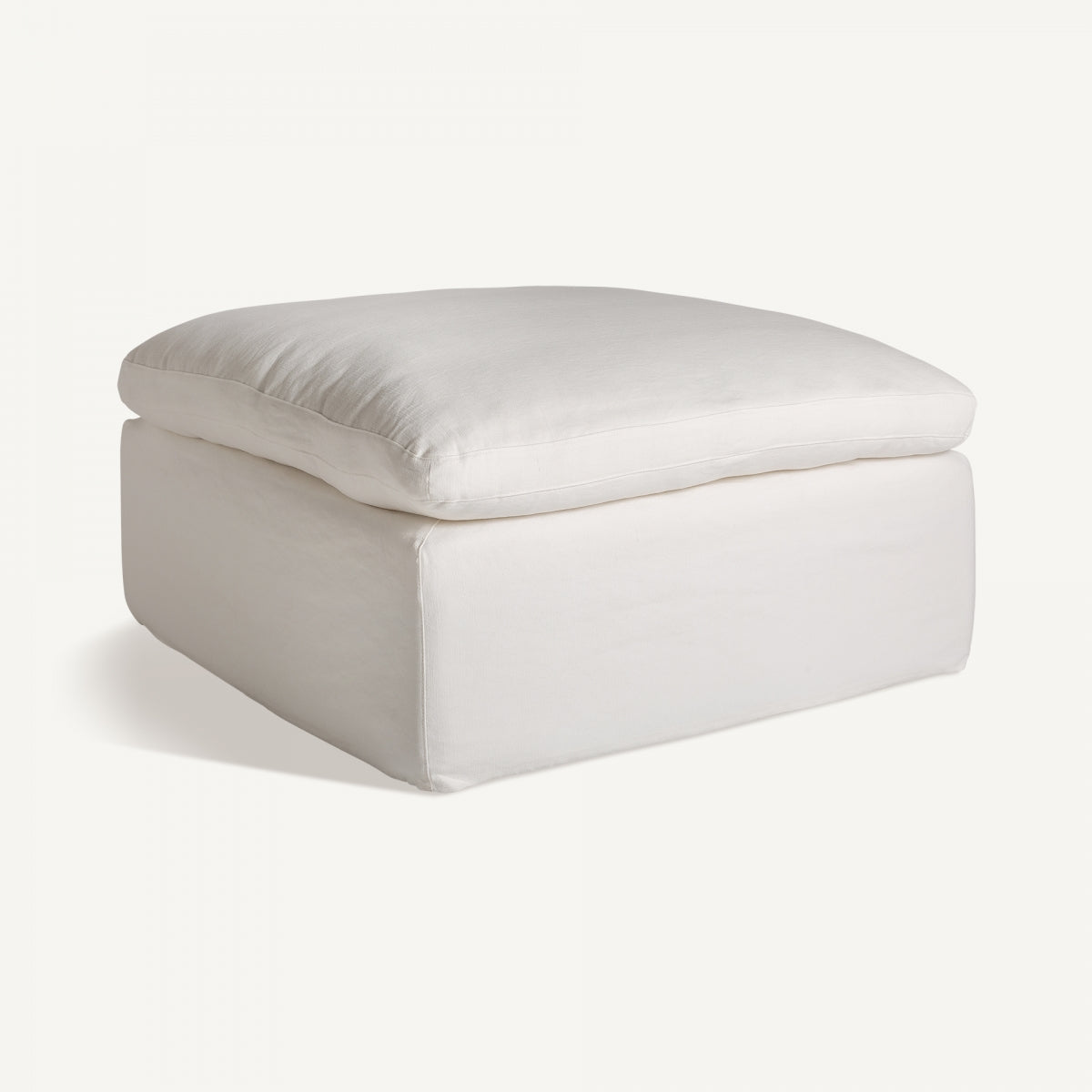 Module pouf en lin blanc | Vical-Agde