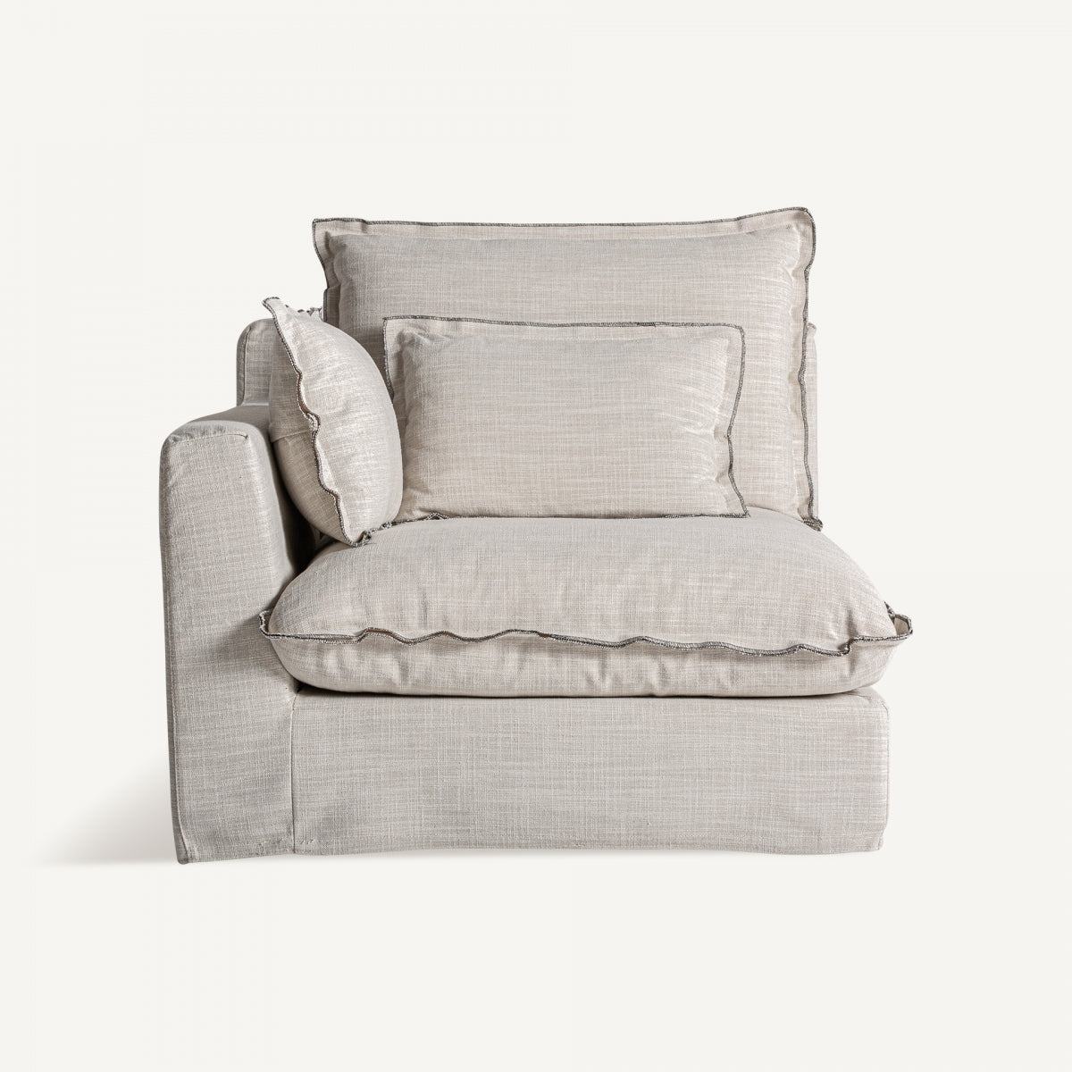 Module gauche en tissu blanc cassé | Bief Vical