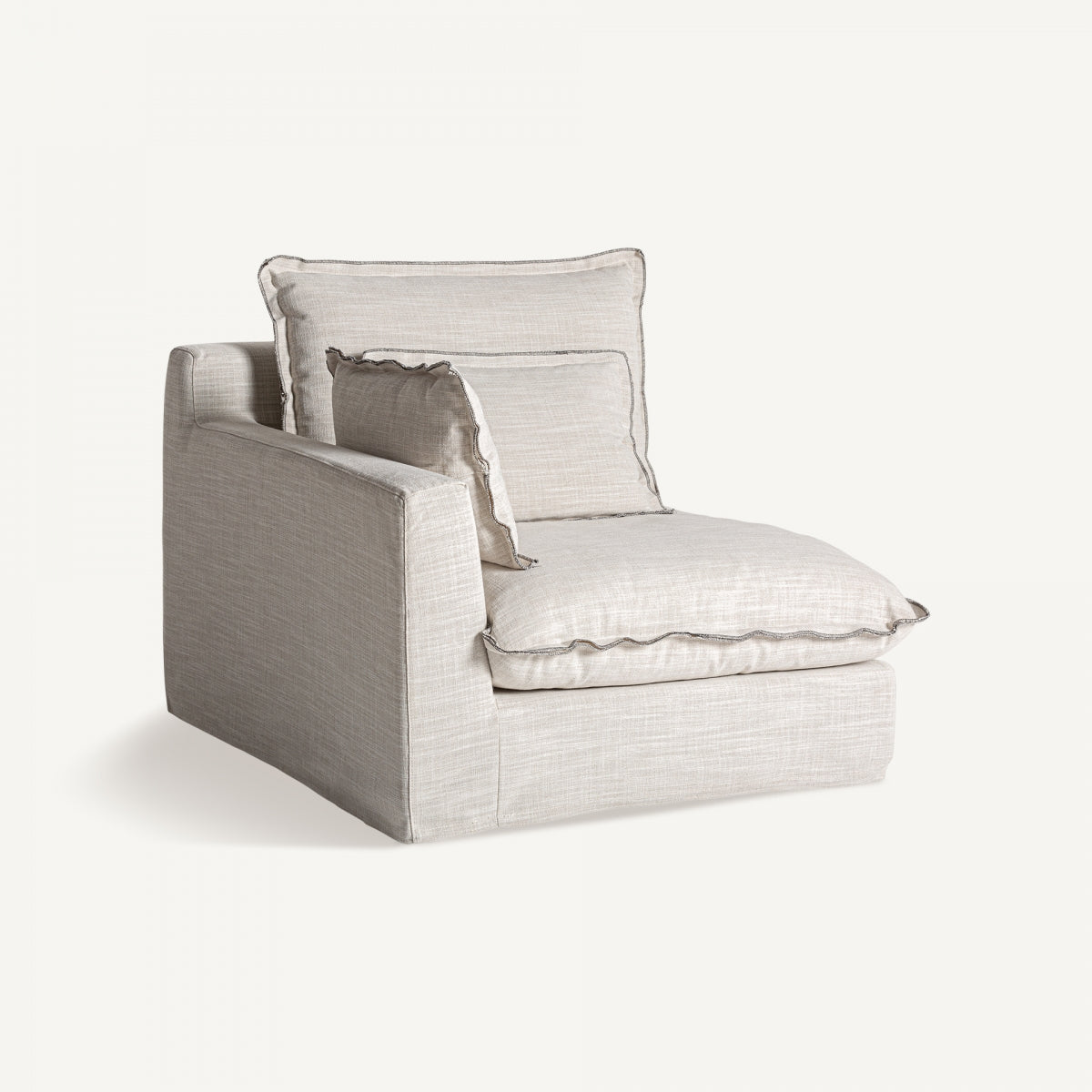 Module gauche en tissu blanc cassé | Bief Vical