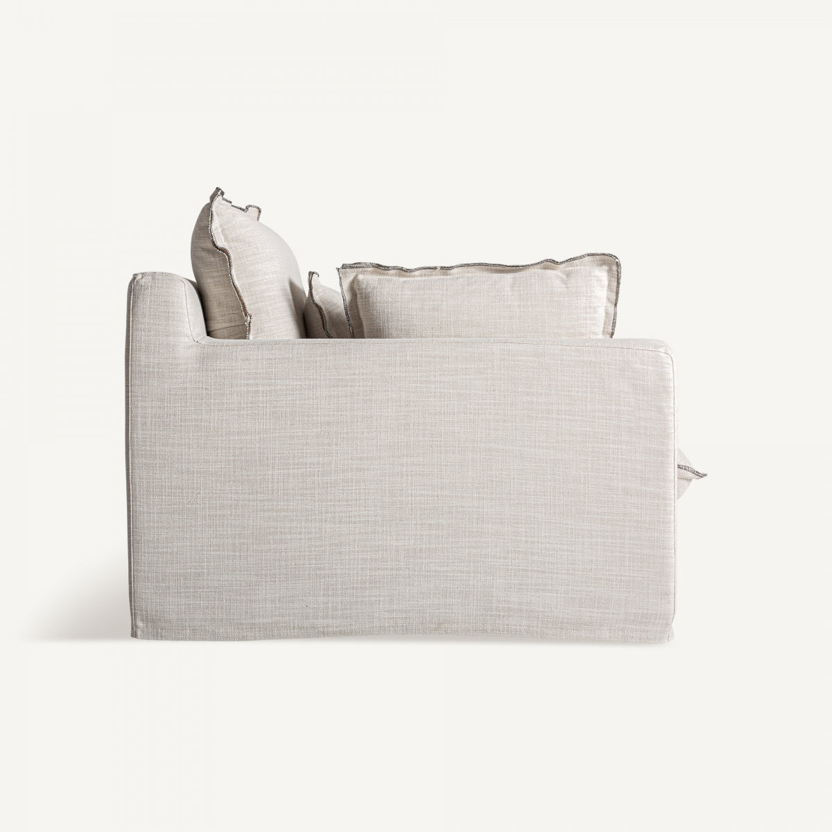 Module gauche en tissu blanc cassé | Bief Vical