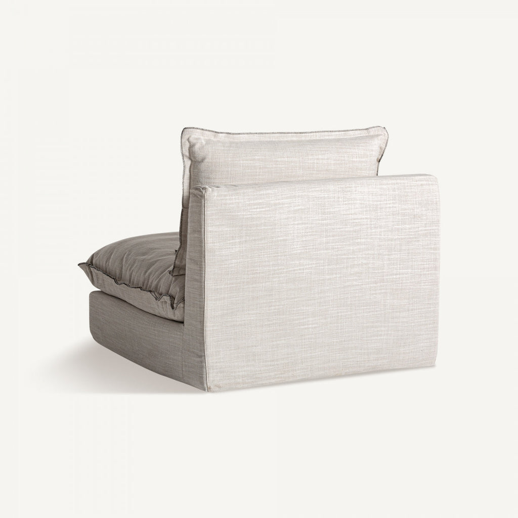 Module gauche en tissu blanc cassé | Bief Vical