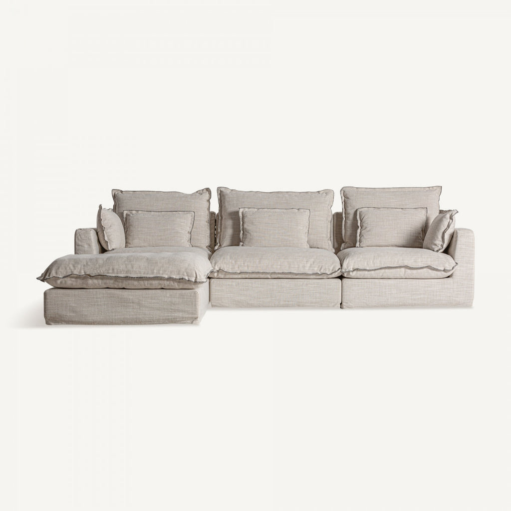 Module central en tissu blanc cassé | Bief Vical