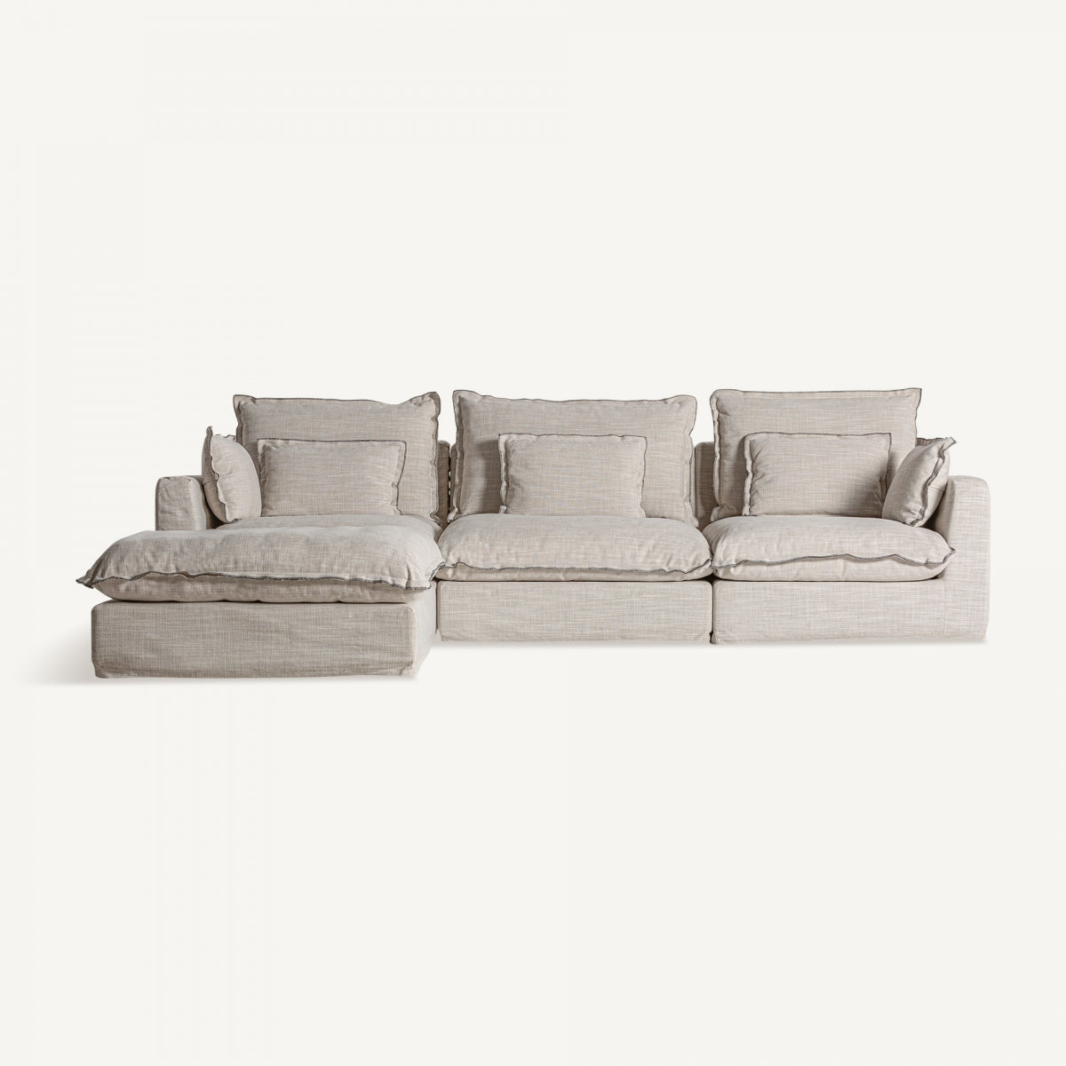 Module central en tissu blanc cassé | Bief Vical