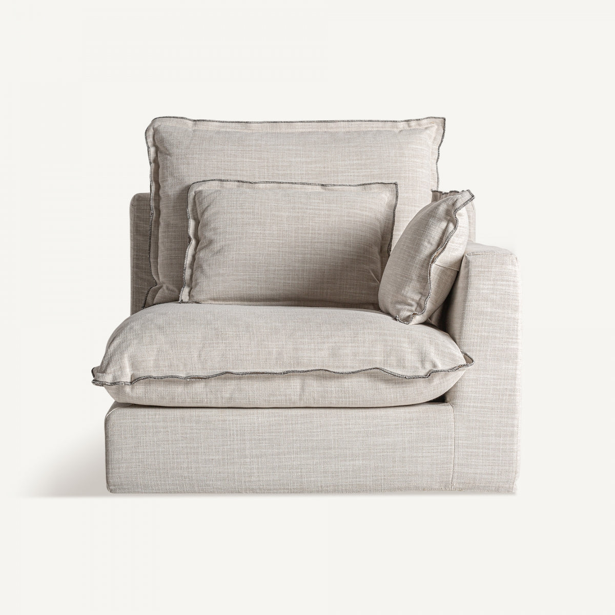 Module droit en tissu blanc cassé | Bief Vical