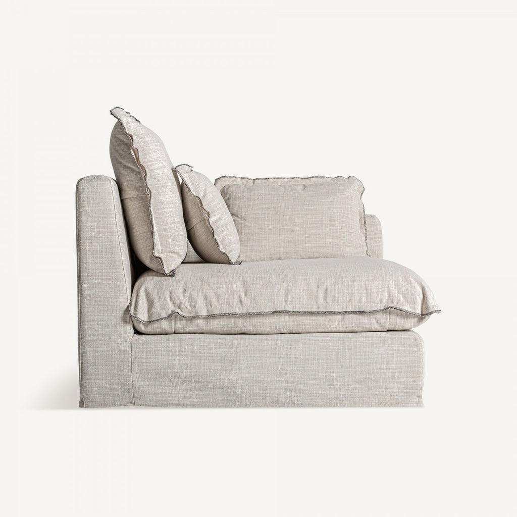 Module droit en tissu blanc cassé | Bief Vical