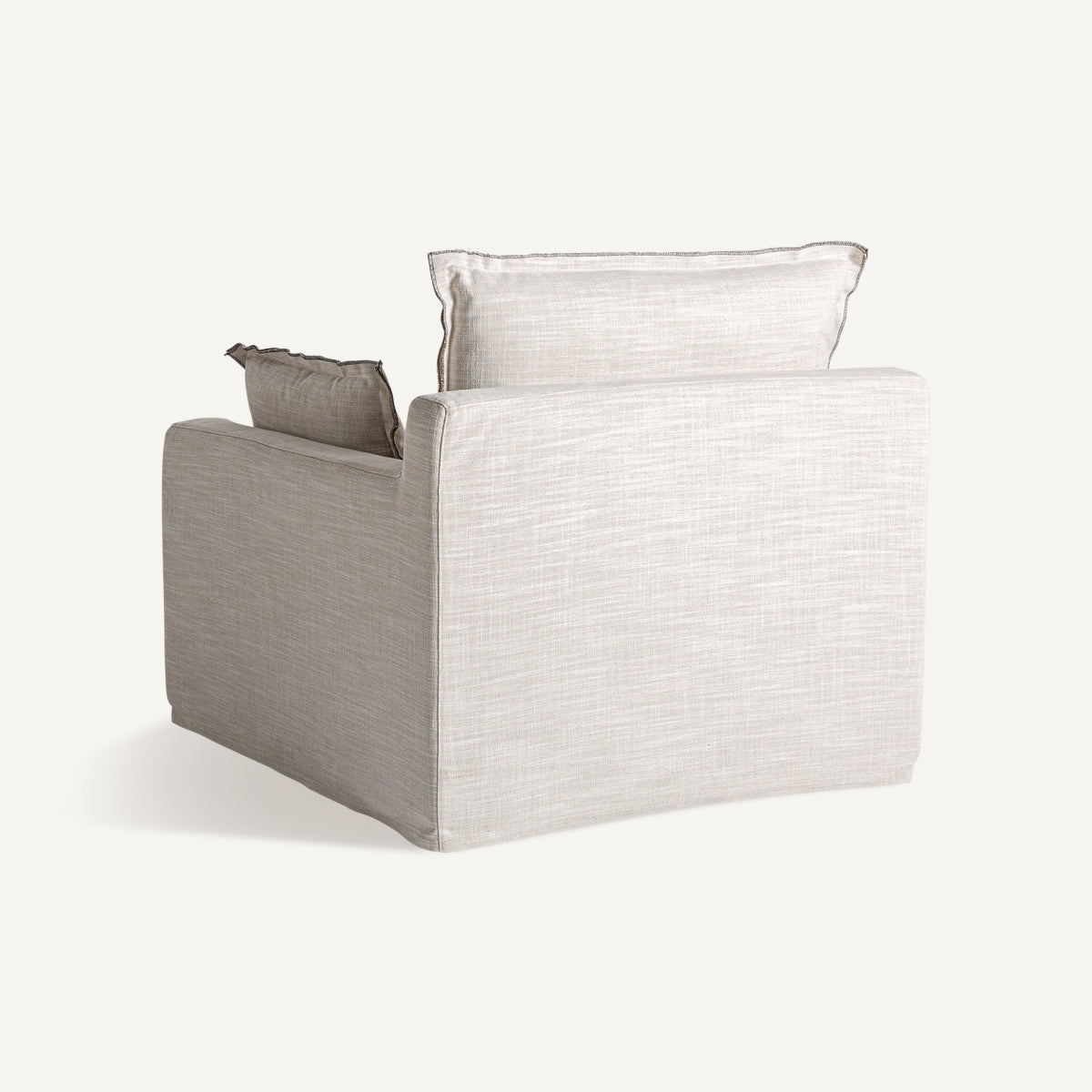 Module droit en tissu blanc cassé | Bief Vical