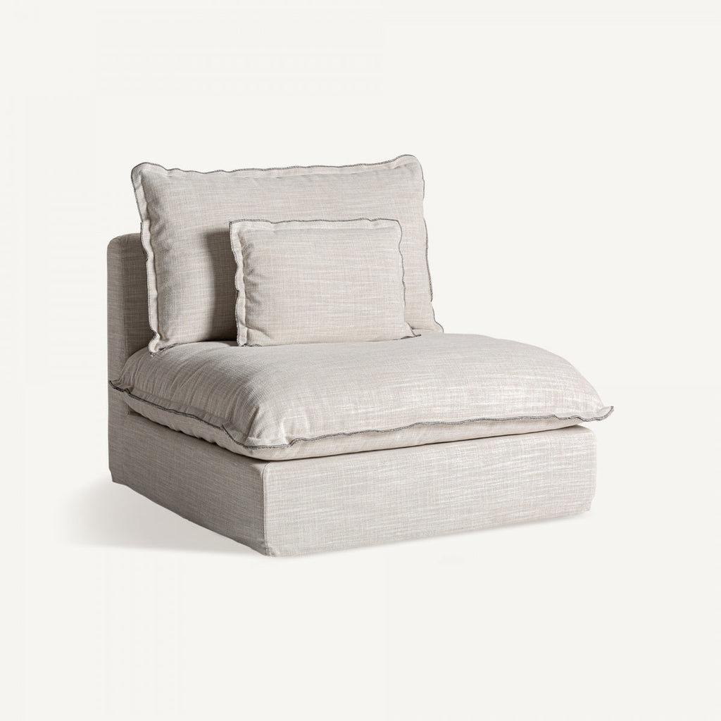 Module central en tissu blanc cassé | Bief Vical