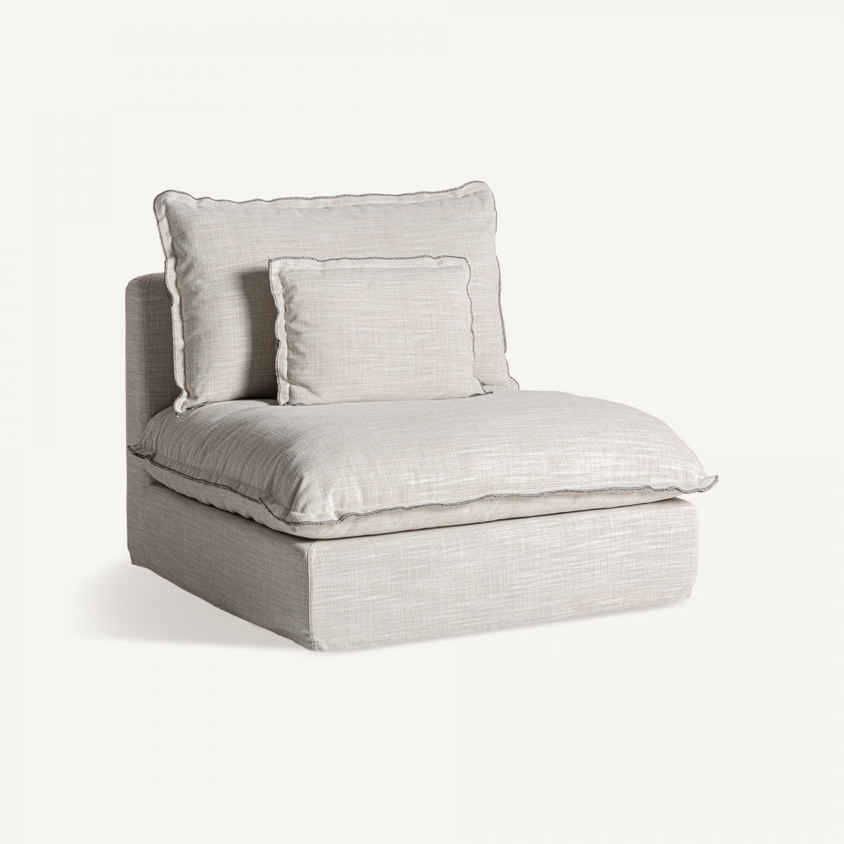 Module central en tissu blanc cassé | Bief Vical