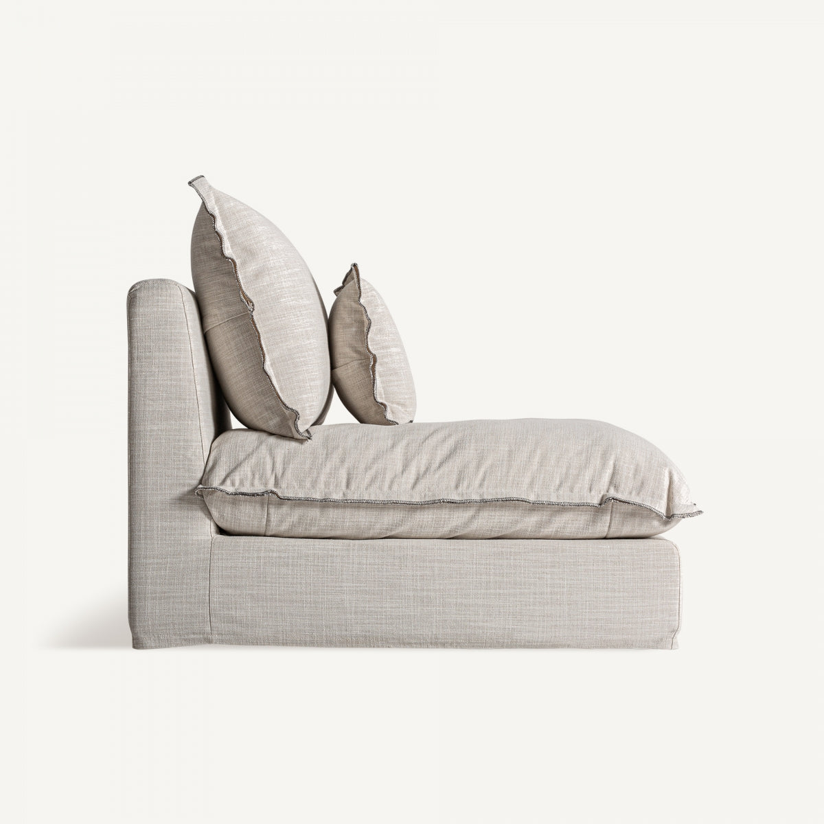 Module central en tissu blanc cassé | Bief Vical