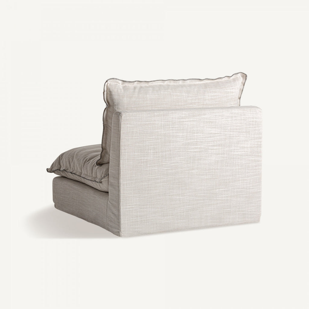 Module central en tissu blanc cassé | Bief Vical