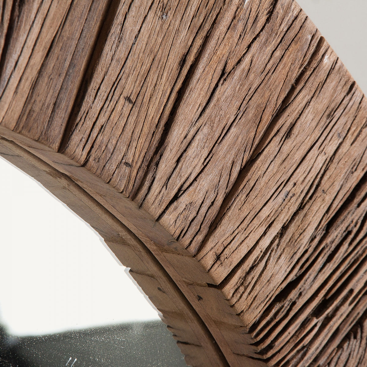 Miroir rond en bois marron | Vical Tarakan