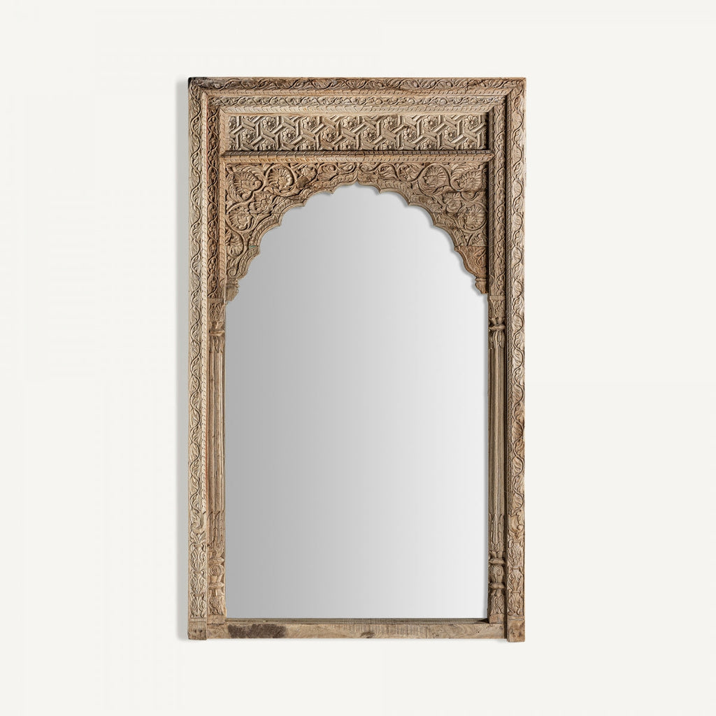 Miroir en bois de teck sculpté | Vical Argeen