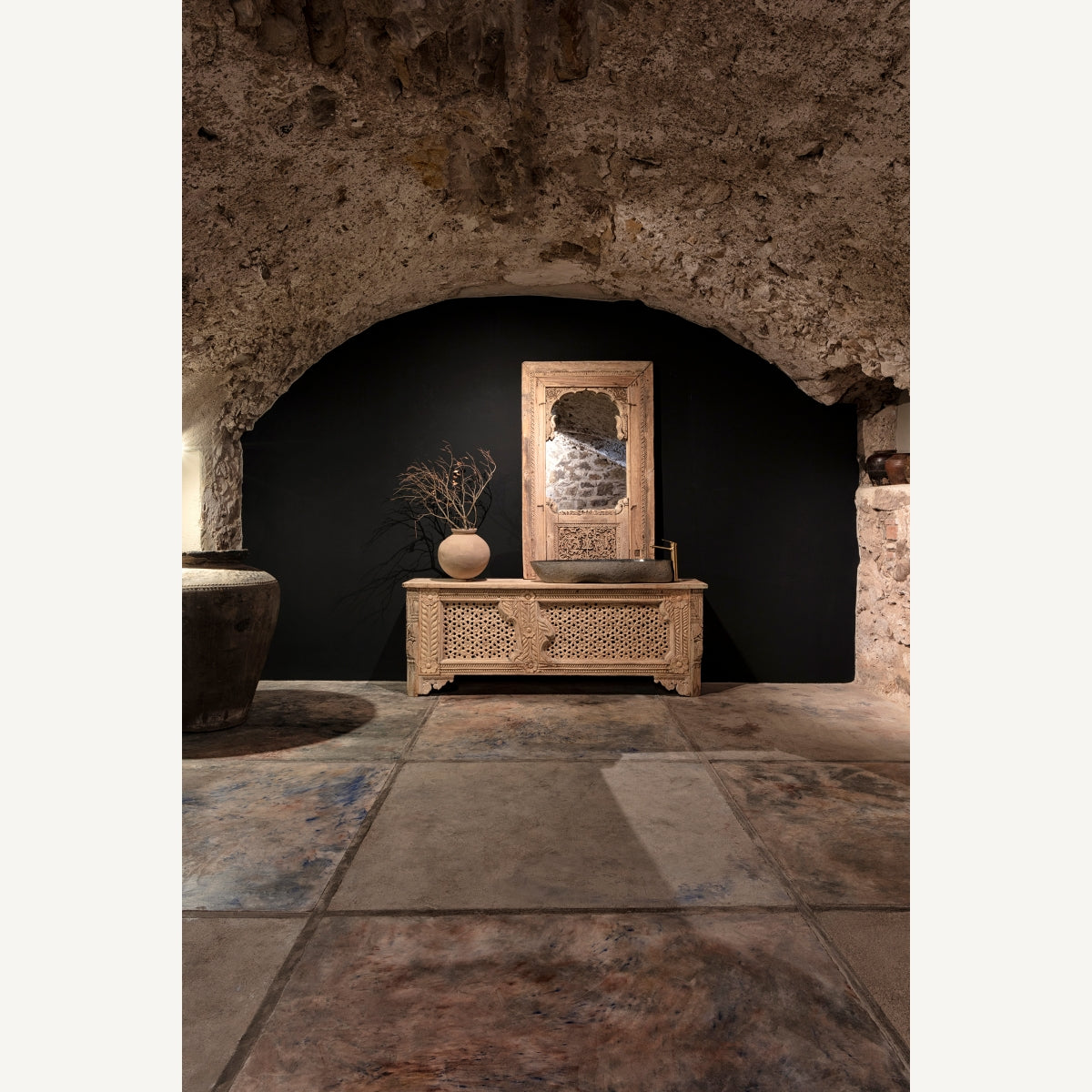 Miroir en teck sculpté | Vical Argeen