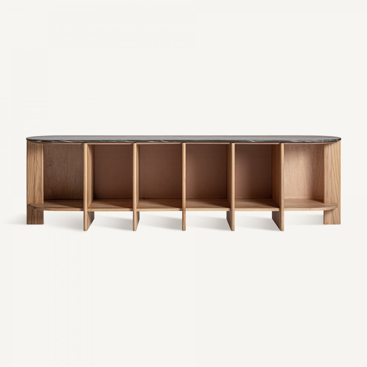 Console en chêne et travertin noir | Vical Nara