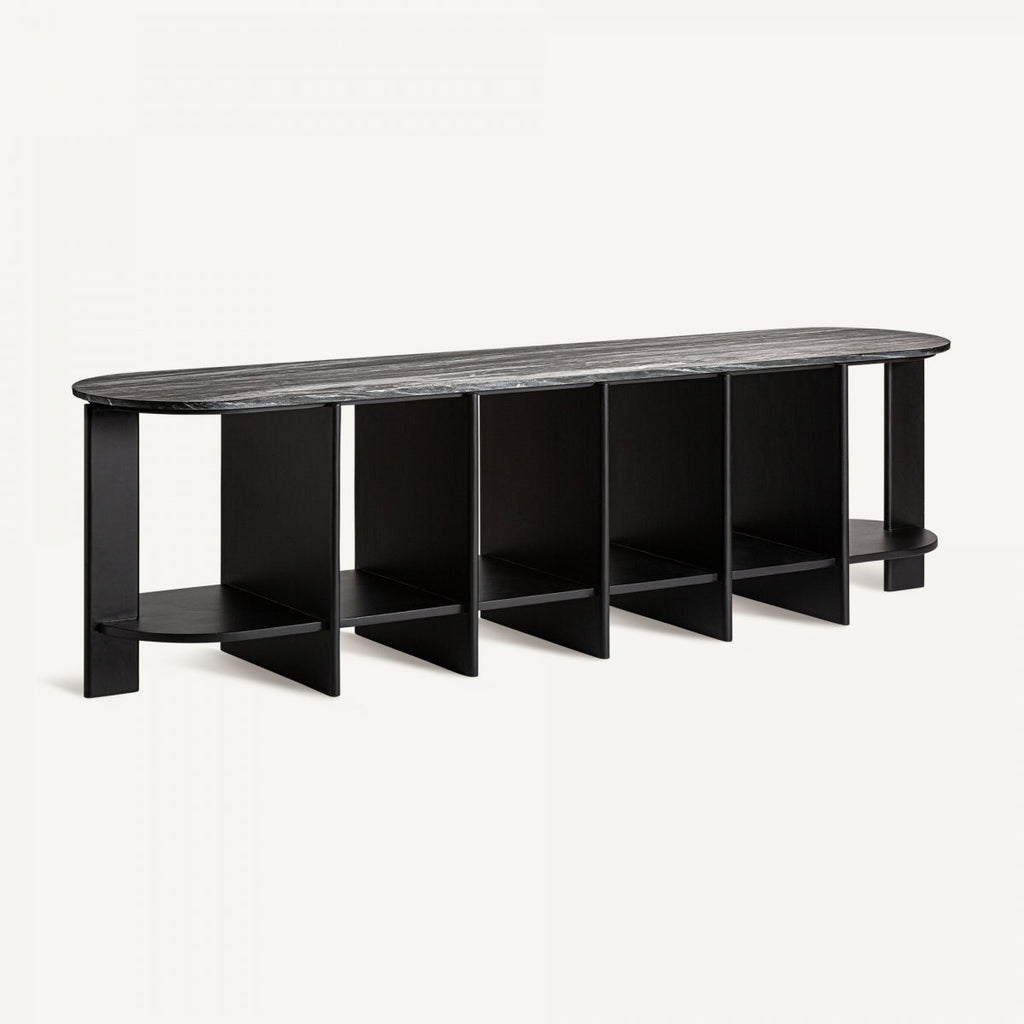 Console en manguier et marbre noir | Vical Nara