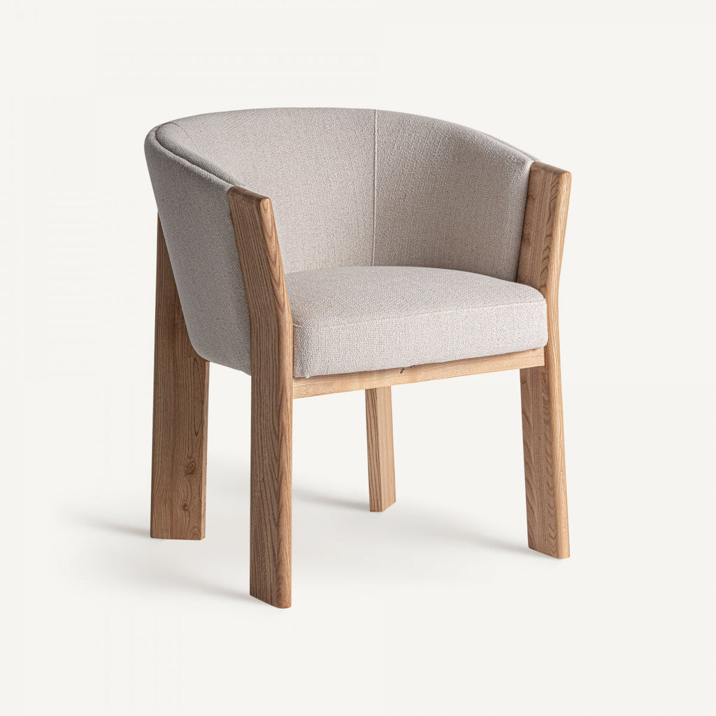 Chaise de salle à manger en tissu beige | Vical Nara