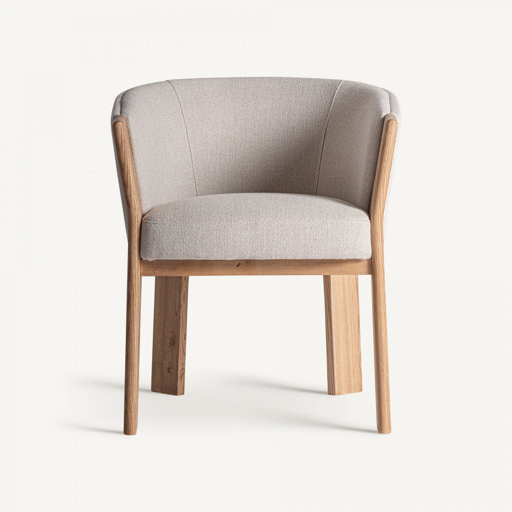 Chaise de salle à manger en tissu beige | Vical Nara