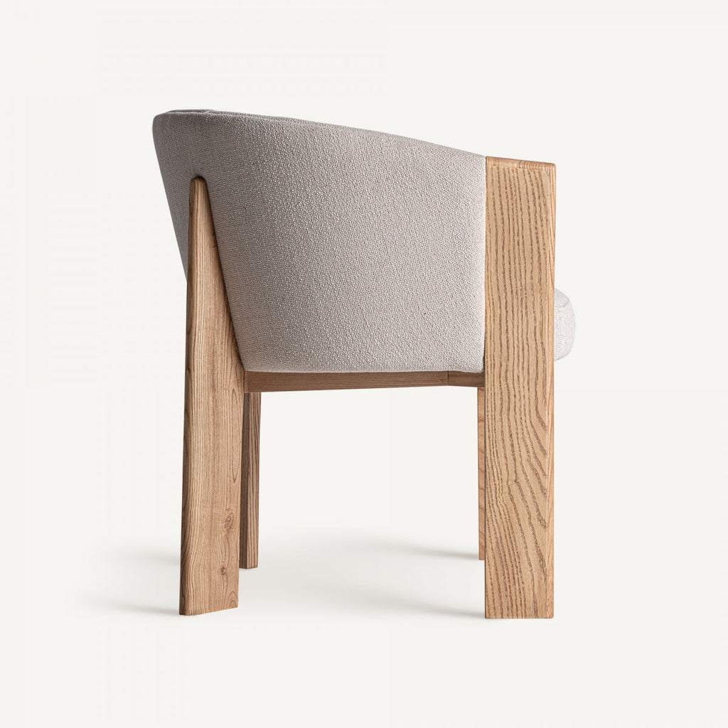 Chaise de salle à manger en tissu beige | Vical Nara