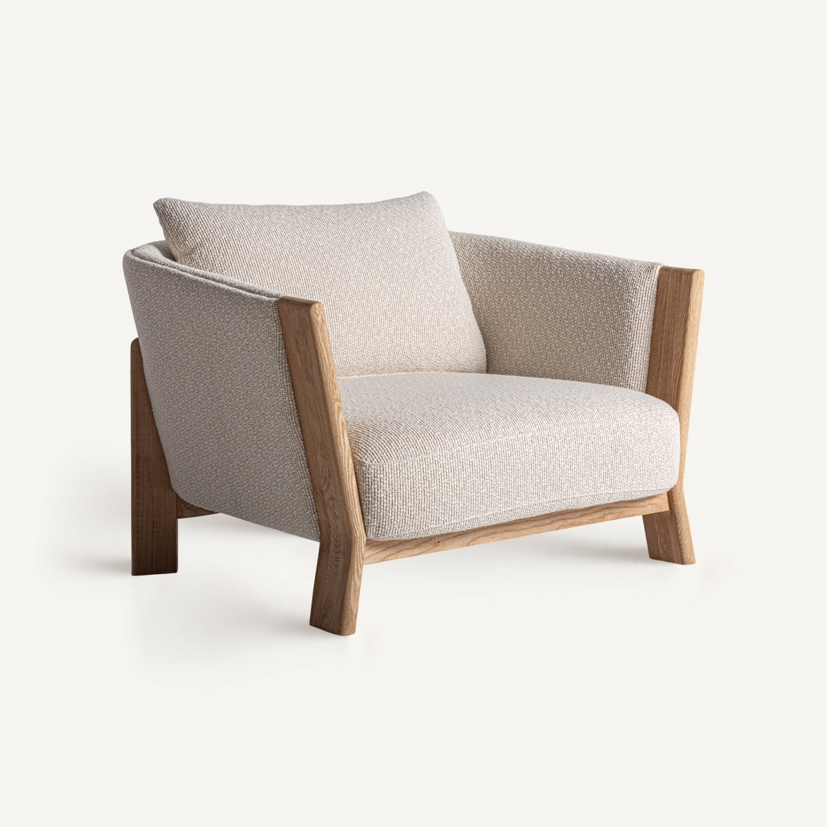 Fauteuil bouclé crème | Vical Nara