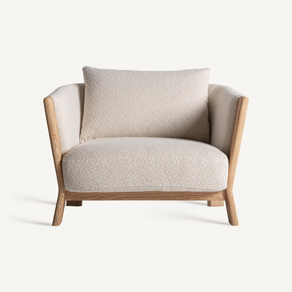 Fauteuil bouclé crème | Vical Nara