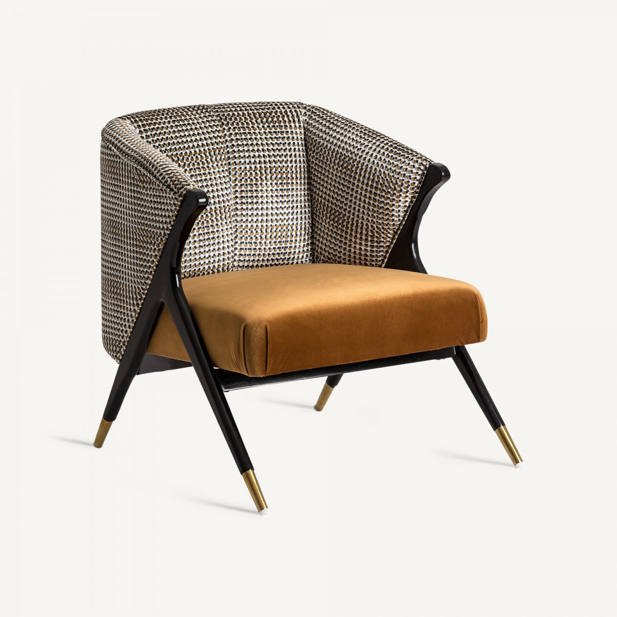 Fauteuil d'appoint en velours jaune | Vical Brillon