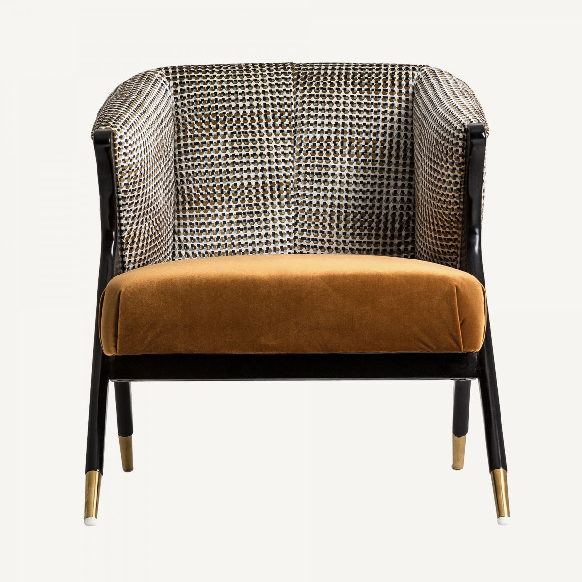 Fauteuil d'appoint en velours jaune | Vical Brillon